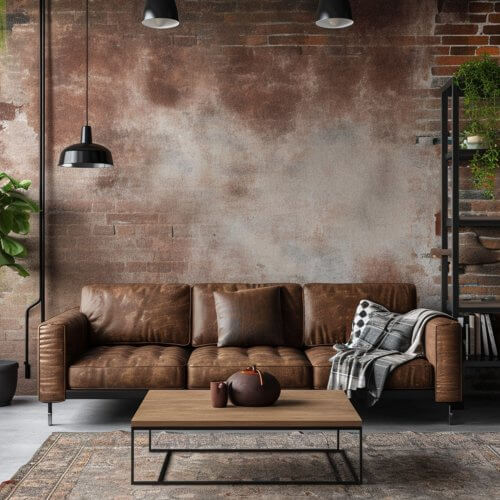 Arredare casa stile industriale: idee e consigli | Facile Ristrutturare arredare casa stile industriale soggiorno industrial con divano marrone