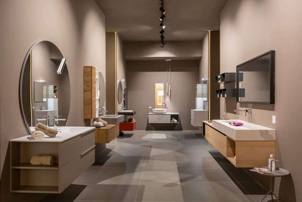 Showroom Facile Ristrutturare di Milano, esposizione bagni