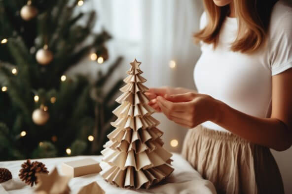 addobbare casa natale tovagliolo a forma di albero